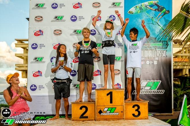 The unparalleled talent in the youth division atop the podium © American Windsurfing Tour / Sicrowther